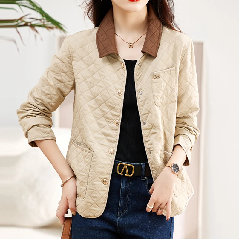

Women Spring Autumn Coat Tops New Lapel Single Breasted Casual Slim Jacket Female Clothes Outwear