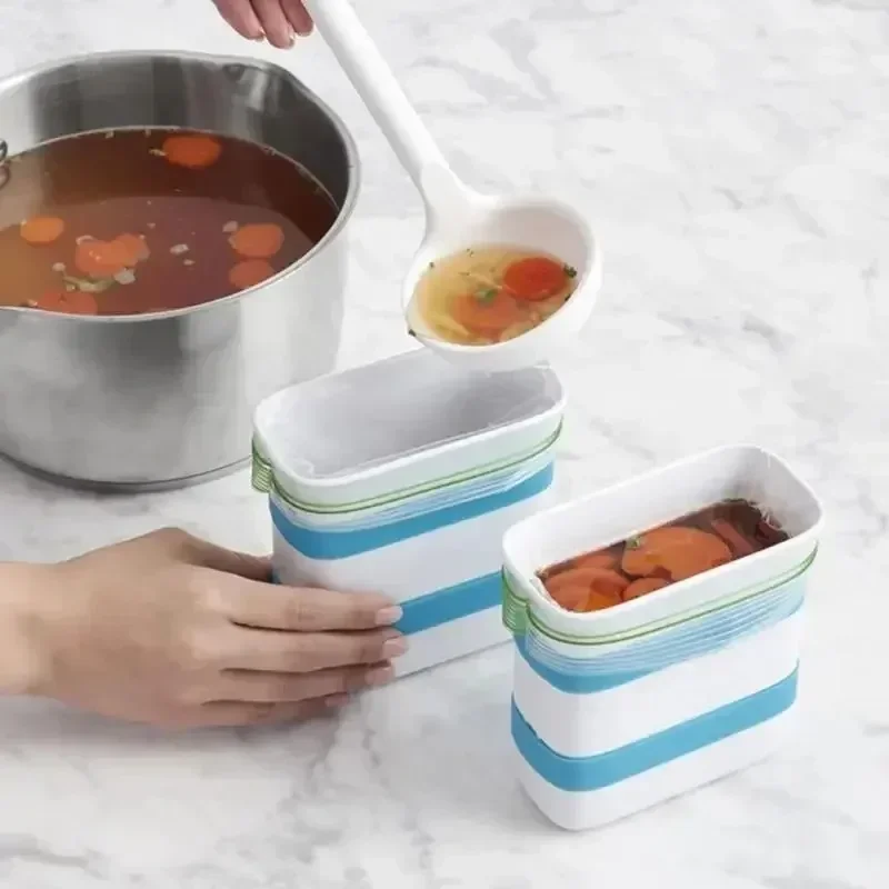 Freezer Food Block Maker 6 Cup Vertical Up Freezer Food Meal Prepare Bag Storage Soup For Easy Kitchen Ice Making Tool