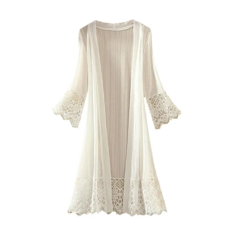 

Sexy Covers Women's Sun Protection Casual Lace Loose Clothing Summer Cardigan Blouse Shirt Tops