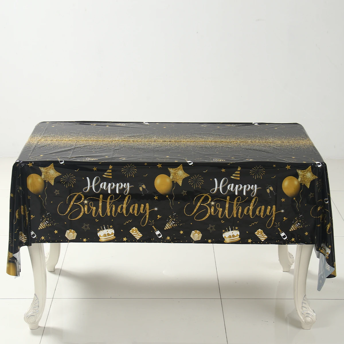 

Happy Birthday Printed Waterproof Tablecloth Birthday Table Cloth for Baby Shower Birthday Events Party Decor Home Dining Table