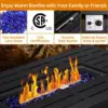 Outside Garden Backyard Deck Patio Fire Pit Propane Gas FirePit Table 43" Outdoor Fire Pit Rectangular Tabletop with Lid 6