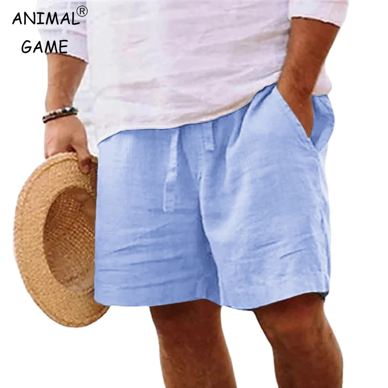 Neue Herren-Baumwollshorts in Uni-Farbe, leichte Gym-Hose, Oversize-Strandshorts, Jogging-Sporthose, große kurze Hose für Herren
