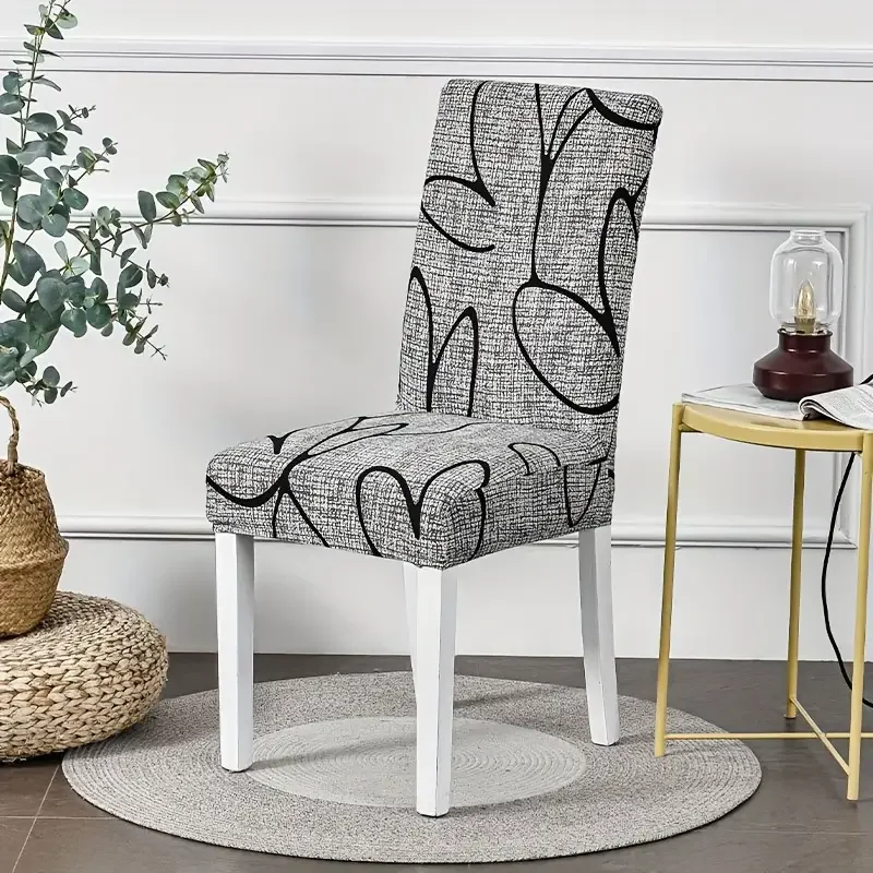 1/2/4/6pcs Dining Chair Cover Print Elastic Chair Slipcover Case 1/2/4/6Pcs Stretch Chair Covers for Wedding Hotel Banquet 4