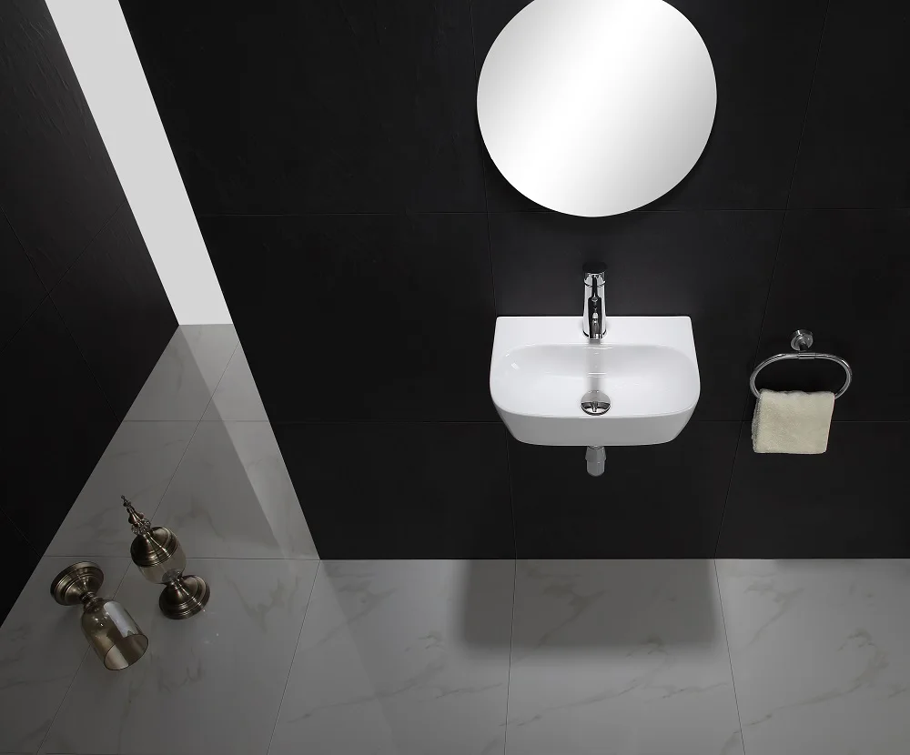 Description Picture 4 of itemSmall Apartment Bathroom Ceramic Washbasin Cabinet Combination Wall-mounted Washbasin Simple Wall-hung Basin Bathroom Washbasin
