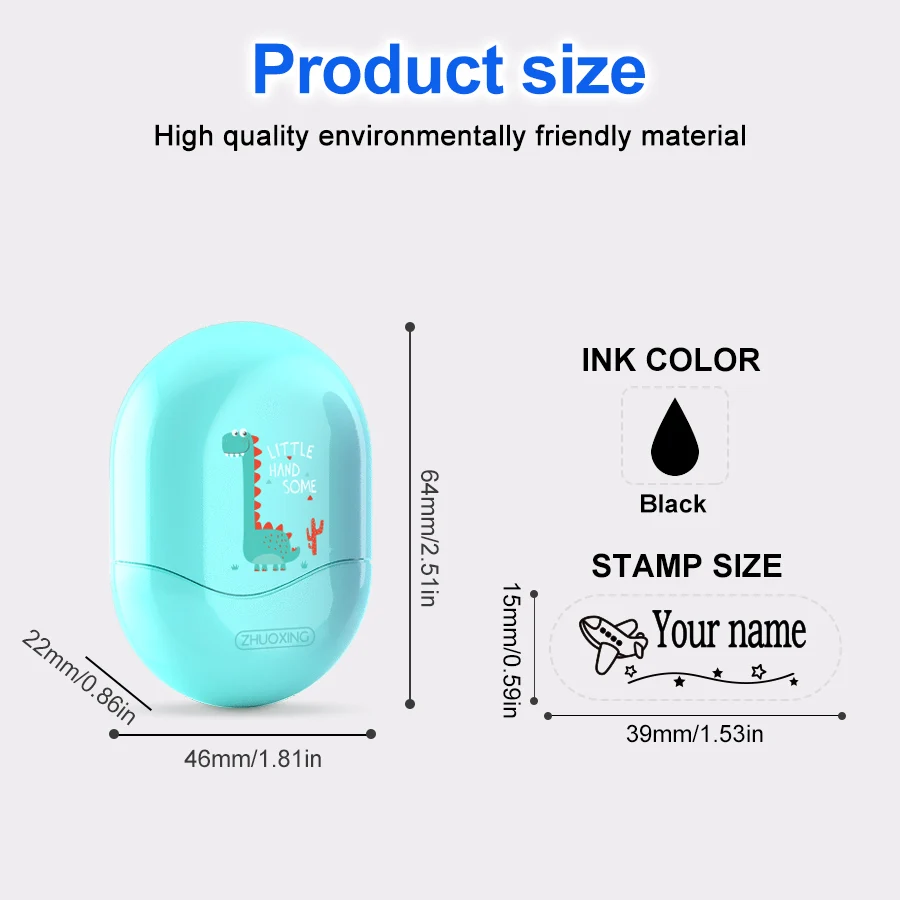 Customized children's name stamp personalized waterproof stamp for school uniform boy's and girl's personalized ink pad stamps name stamp