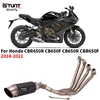 For Honda CB650F CB650R CBR650 CBR650F 2014-2022 Motorcycle Exhaust System Front Mid Link Pipe Escape Moto Carbon Fiber Muffler