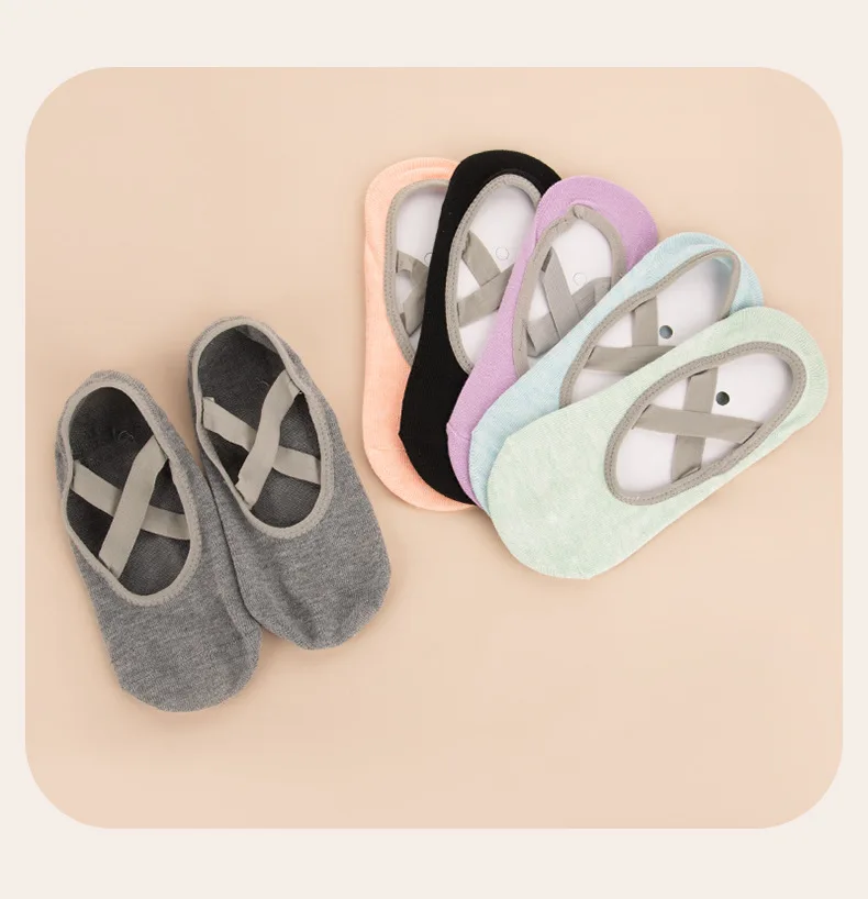 

Women Breathable Towel Bottom Yoga Socks Silicone Non-Slip Bandage Pilates Sock Ladies Ballet Dance Fitness Workout Cotton Socks