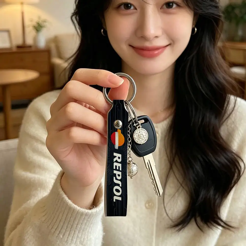 레프솔 PU 가죽 오토바이 키체인, 라이더들을 위한 범용 오토바이 키링 홀더, 남성용 선물