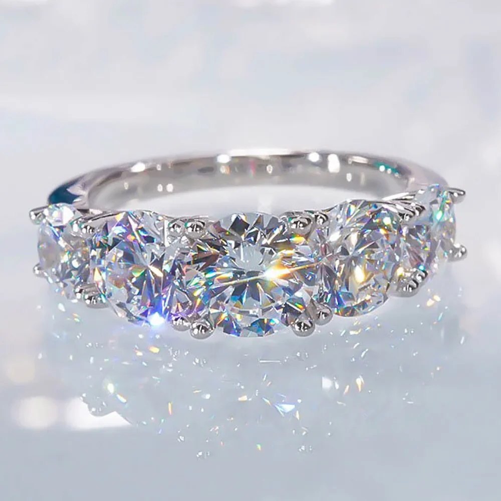 3.6ct D Color Moissanite Rings For Women Men Gift S925 Sterling Silver Sparkling Lab Diamond Row Ring Fine Jewelry wedding ring