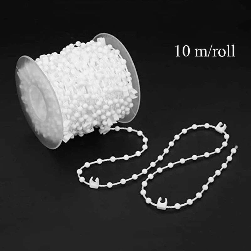 Chaîne De Bas De Store Vertical 10m - Pour Persiennes/lattes 89mm, Plastique Blanc, 112 Clips Environ