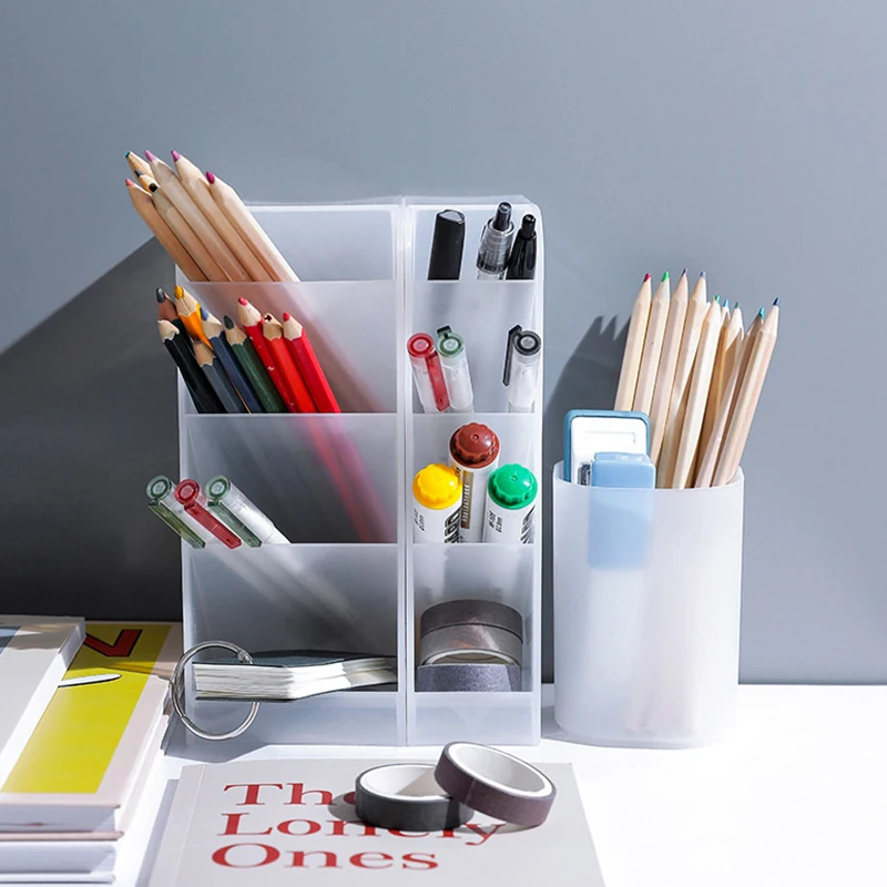 

Настольный контейнер для хранения, прозрачный держатель для ручек, скраб, скошенная вставка, фотолампа для хранения губной помады