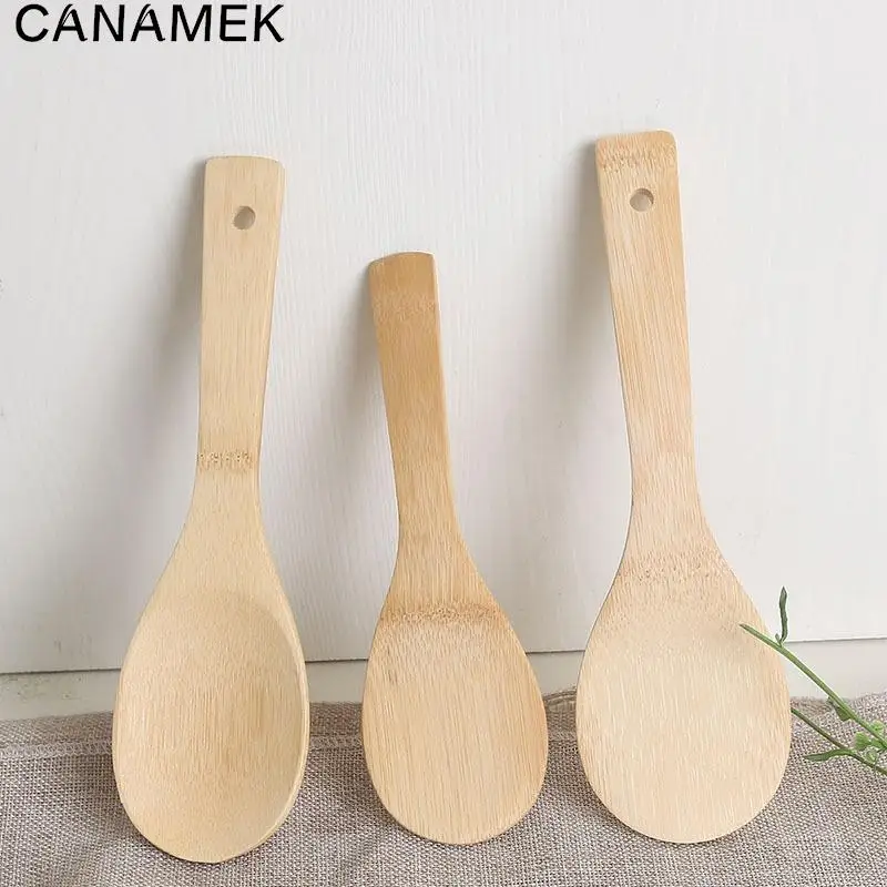 Bamboo Wooden Kitchen Spoon Rice Shovel Large Soup Service Kitchenware Tableware