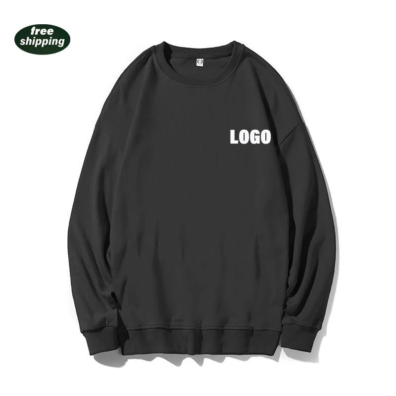 

2024 Blank CrewneCk Oversize Sweat ShirtS Plus Hoodies Black Men And Women SweatShirt Unisex Custom Print Text Embroidery Logo