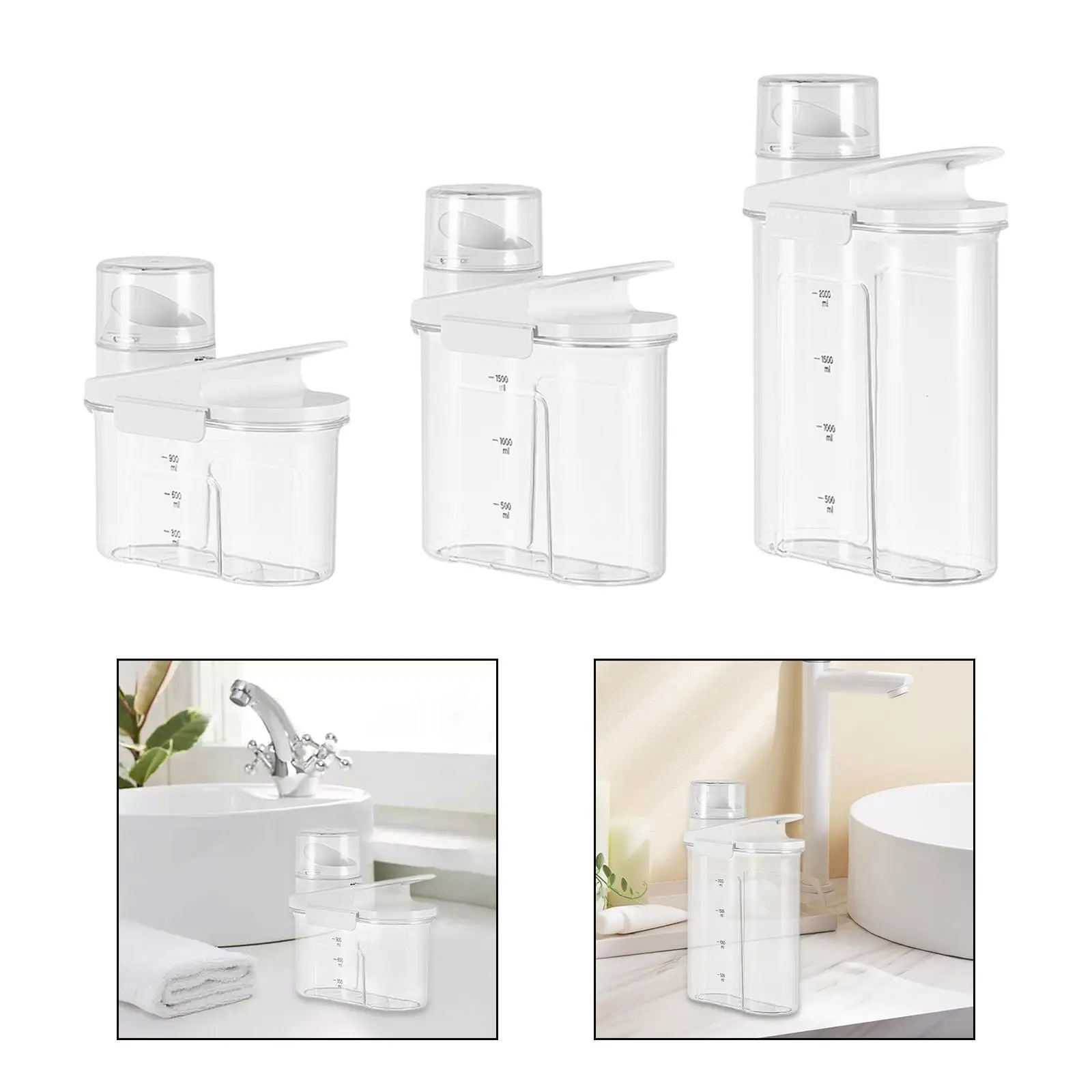 Laundry Powder Container Multiuse Transparent Laundry Detergent Storage Tank