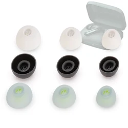Silicone Ear Tips Set - Premium Replacement Eartips for Earbuds and Headphones (6 - Pack) (Black)