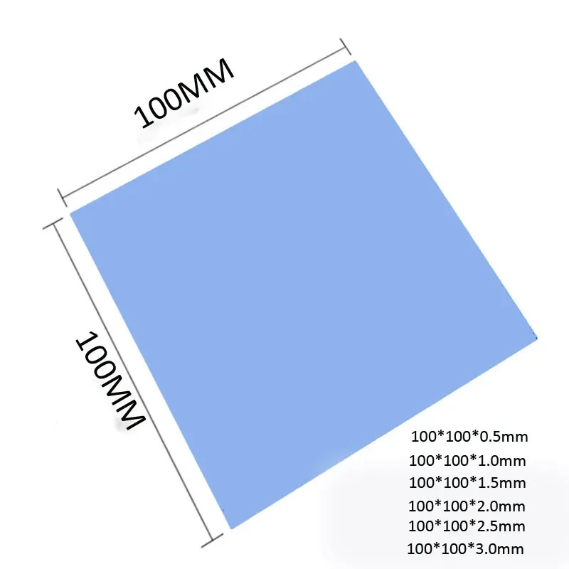 

Thermal Conductivity 15 W/mK Thermal Pad High Quality 100x100mm CPU Heatsink Cooling Conductive Silicone Pad Thermal Pads