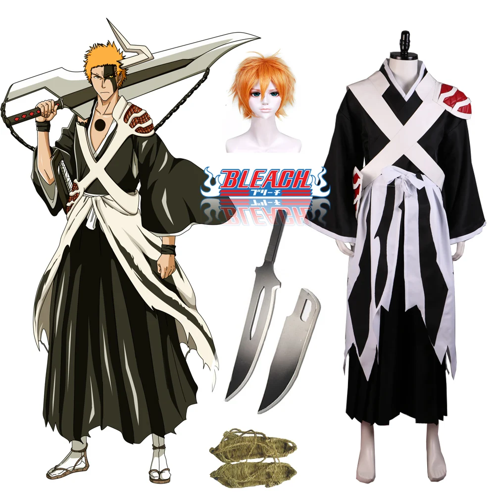 Zhongkaihua Disfraz de anime Kurosaki Ichigo para cosplay, kimono, uniforme, Halloween, cómic, conjuntos completos