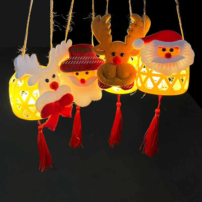 

Christmas Bamboo Weaving Creative Small Lantern 2024 New Year Children Handheld Light-emitting DIY Material Kit Small Lantern