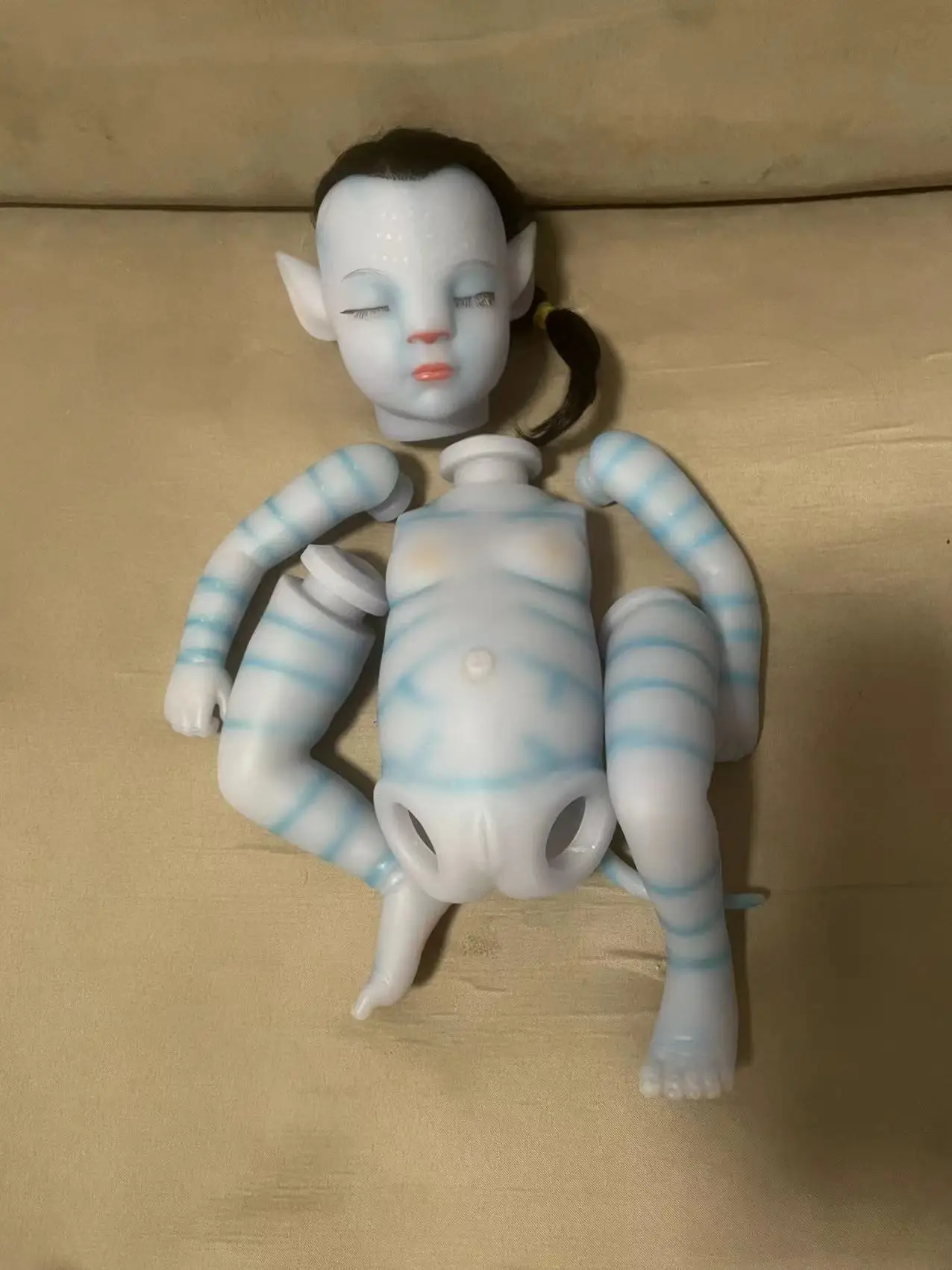 

FBBD 18inch Reborn Baby Doll Avarta Girl Version Painted KIt DIY Part Sleeping Version Full Body Vinyl