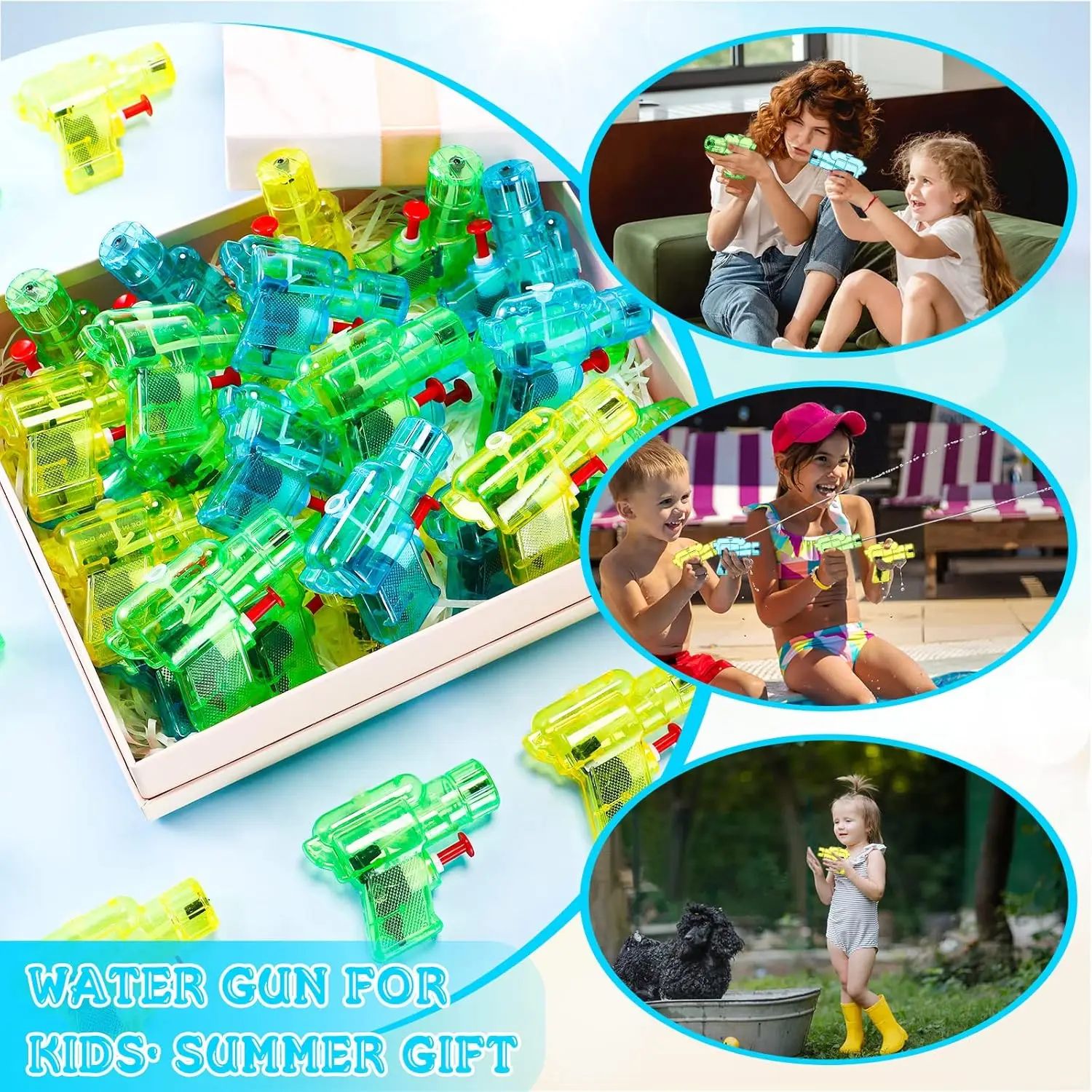 50-200 Pack Mini Boys And Girls Colorful Squirt Guns Small Toy Gun Plastic Pistol For Beach Water Park_voghion.com