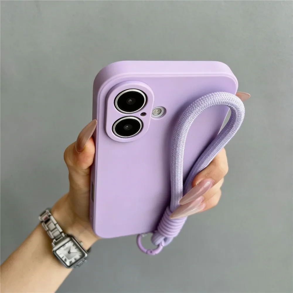 Versatile Rope Lanyard Strap Phone Case with Air Silicone Cover