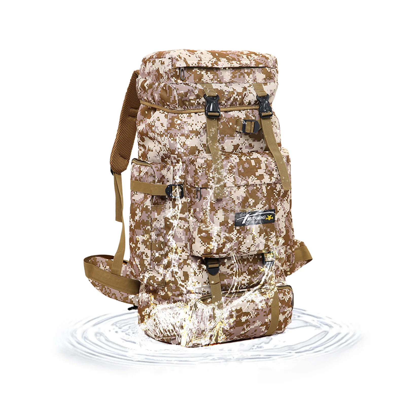 

Водонепроницаемый камуфляжный рюкзак с принтом, 70 л