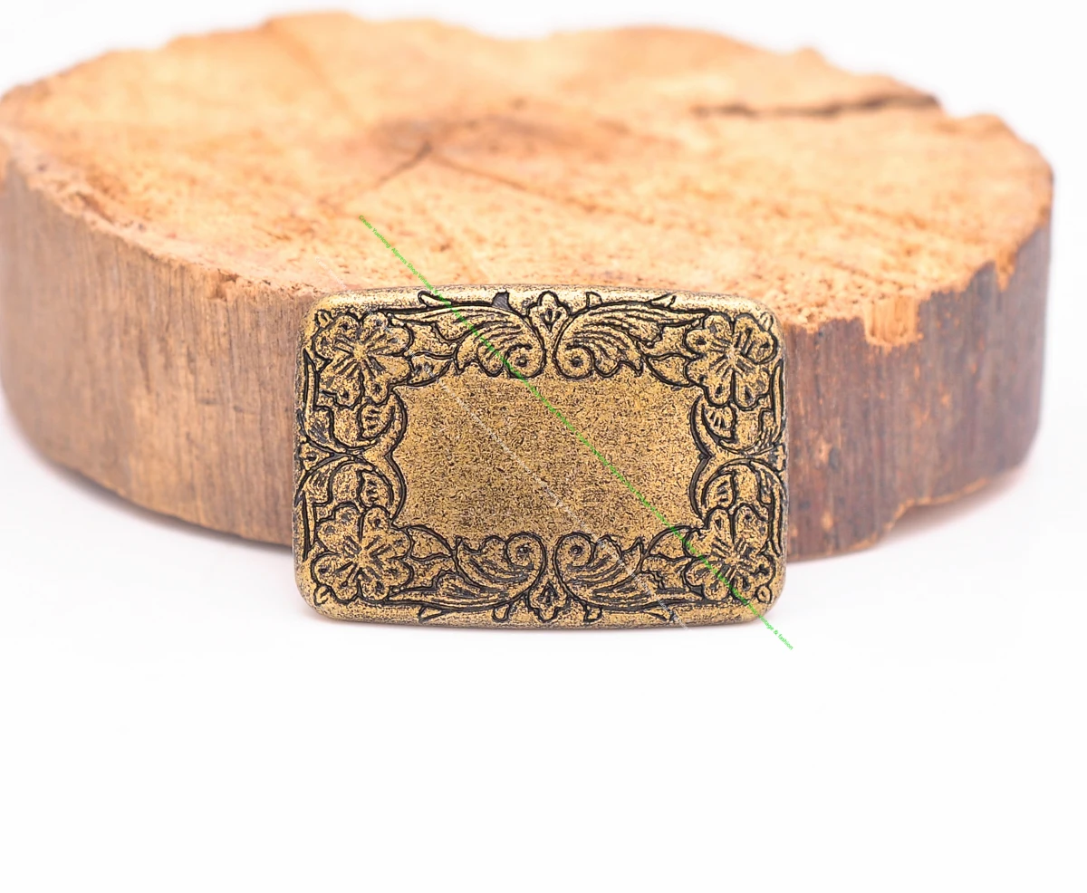 DW2315 10 Stück Gold Rechteckige Blumen-Kunstkonstruktionen für Lederhandwerk, Rodeo-Gürtel, Cowboyhut-Bänder, Taschen-Hardware-Ornamente – Detail 11