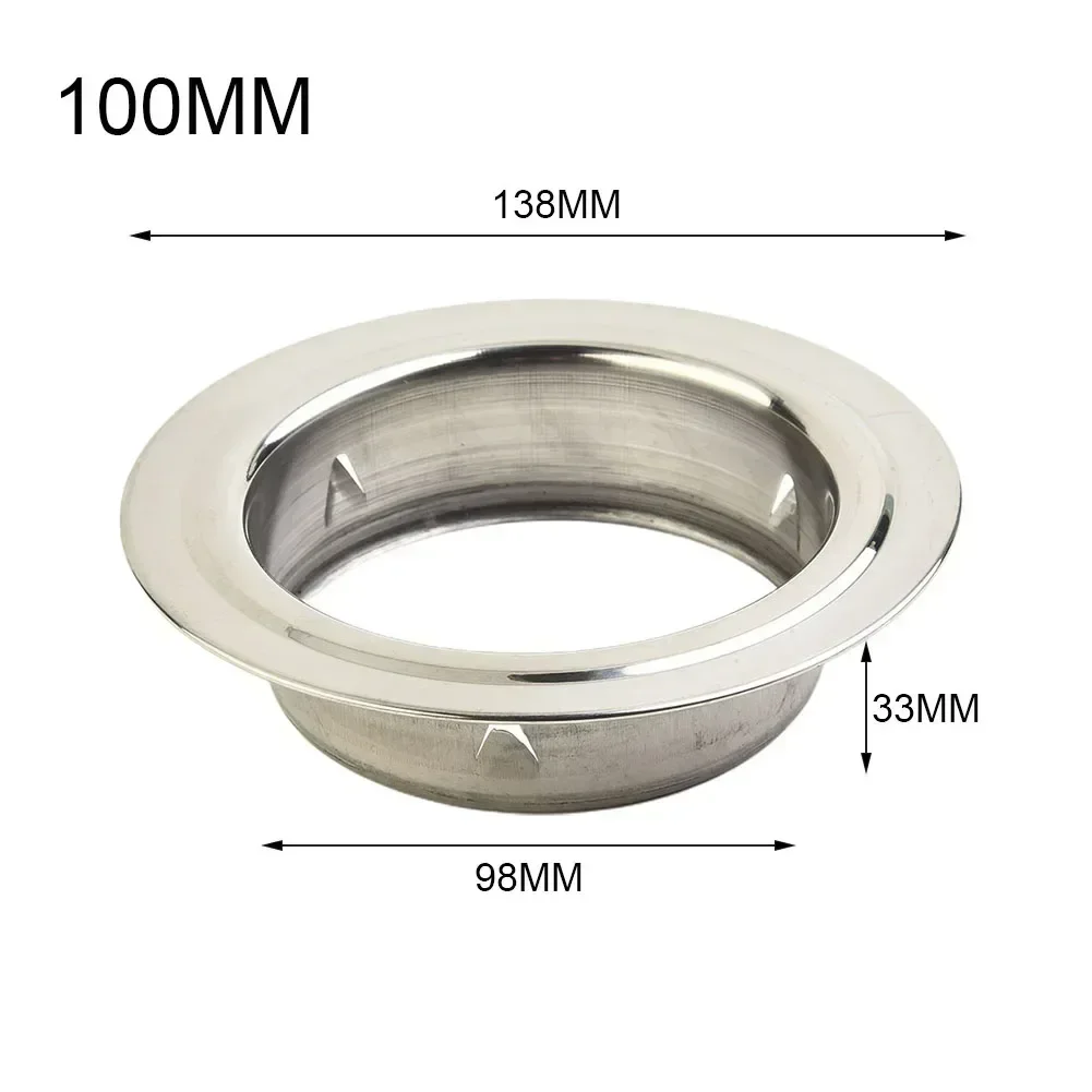70/80/100mm Round Pipe Flange Seat Tube Stainless Steel Air Ventilation Hose Cover Connector Air Vent System Hardware