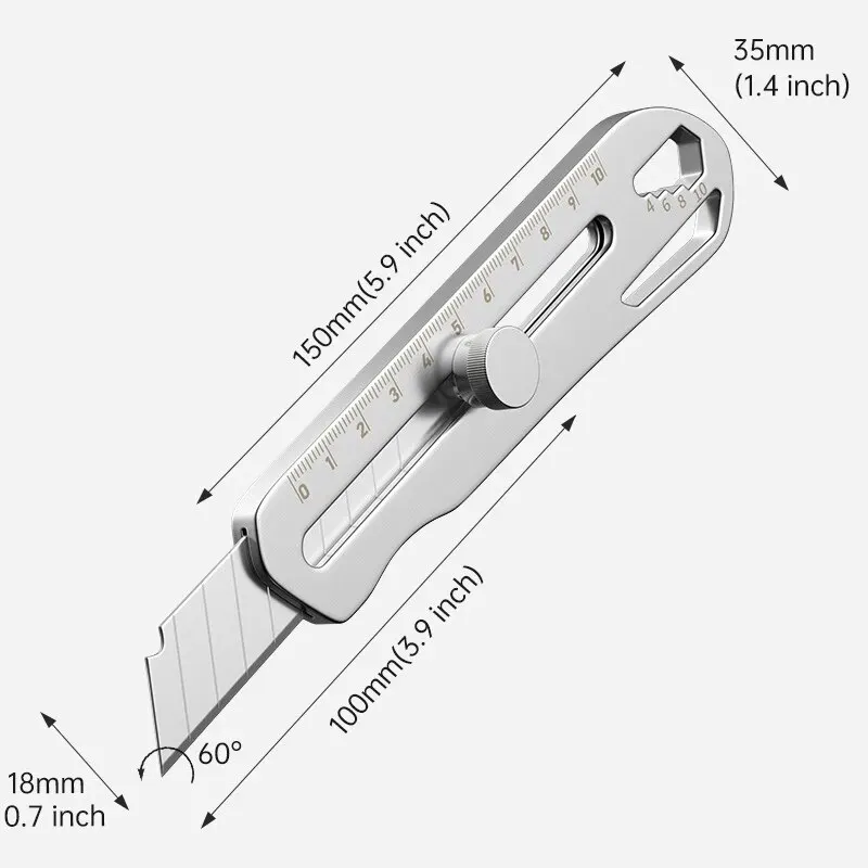 Utility Knife Stainless Steel Utility Knife Holder Durable Sturdy Fast Cutting Manual Lock For Comfortable Grip
