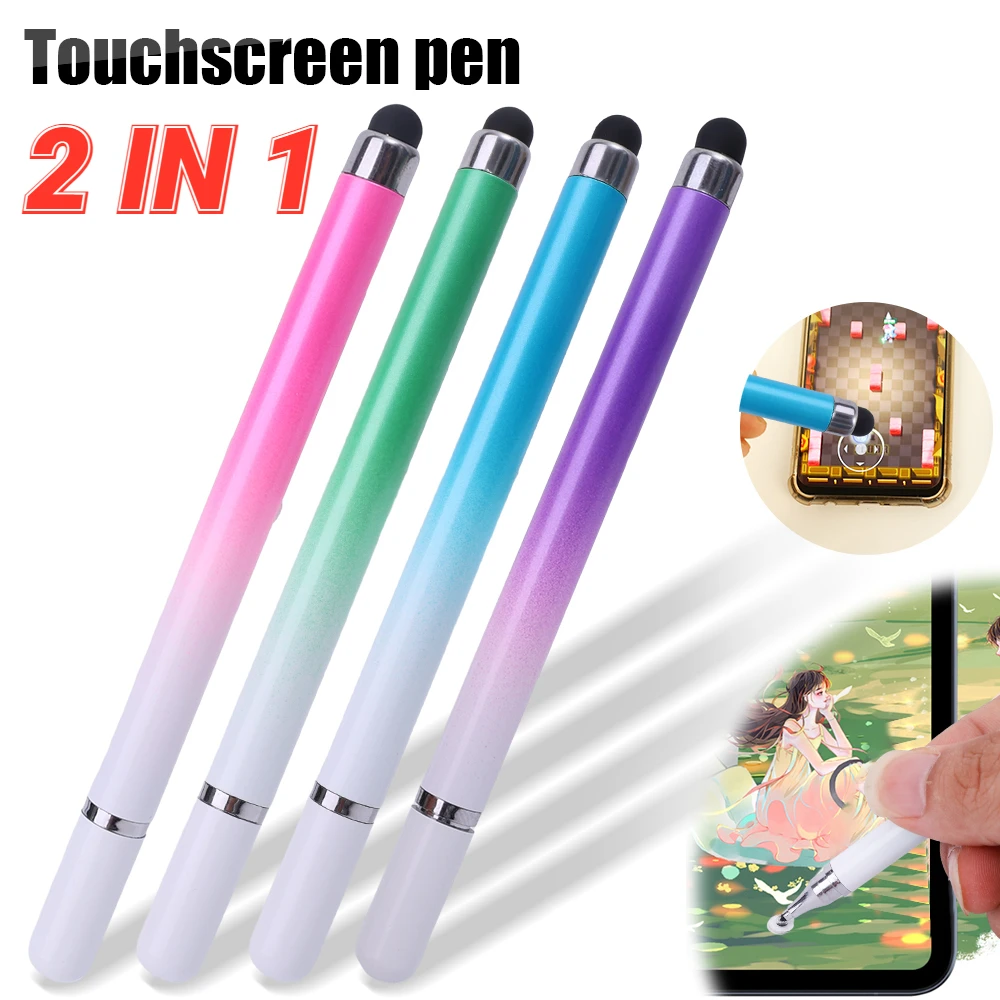 

2 In 1 Stylus Pen For iPhone Samsung Xiaomi Phones Tablet iPad Universal Capacitive Touch Pencil Drawing Painting Pens