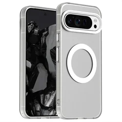 Matte Candy Color Clear Magnetic Phone Case with MagSafe Wireless Charging Compatibility for Pixel 9 Pro XL (White)