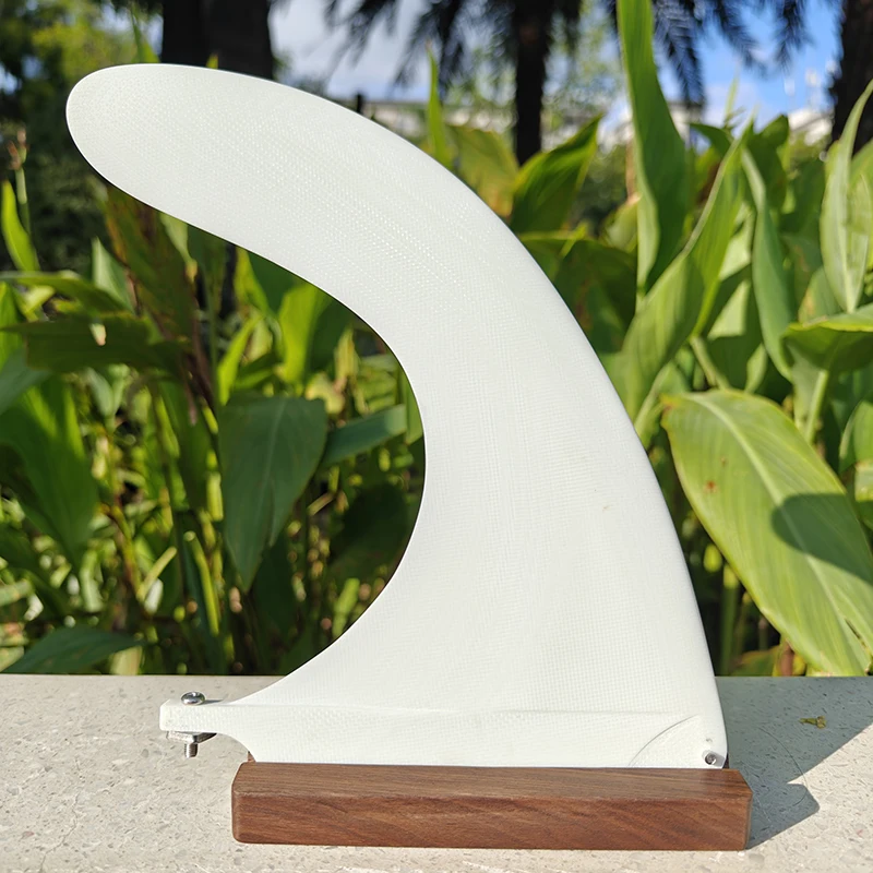 Popular Surf Single Fins High quality white color 9.5inch fiberglass fin center Longboard Fin