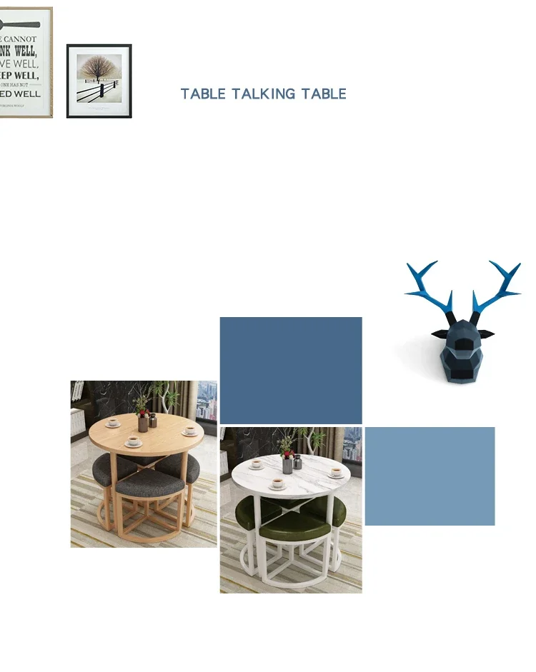 Small Apartment Balcony Dining Room Sets Office Negotiation Reception Table Chairs Coffee Shop Homestay Villa Leisure Tea Tables