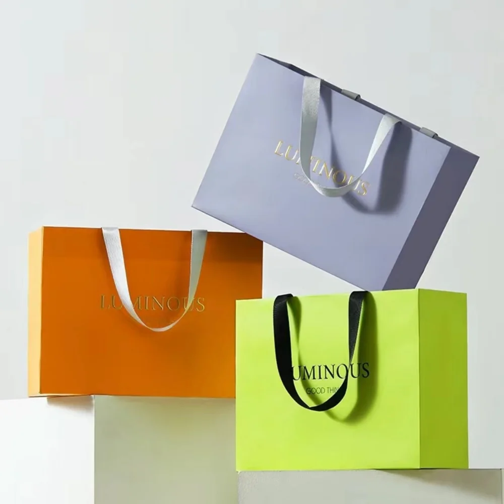 Wholesales 500pcs/Lot Customized Logo Paper Bags High Quality