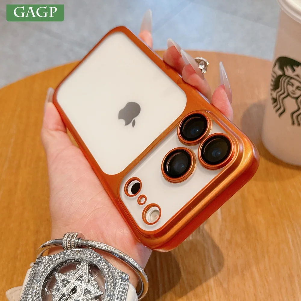 Electroplating Matte Case with Large Window and Lens Film - Ultra Thin Transparent Hard Cover