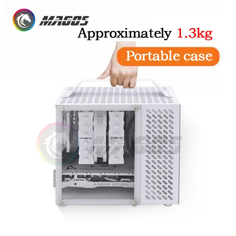 ITX Portable Side Transparent Desktop Computer SFX Power Supply Mini All Aluminum Chassis