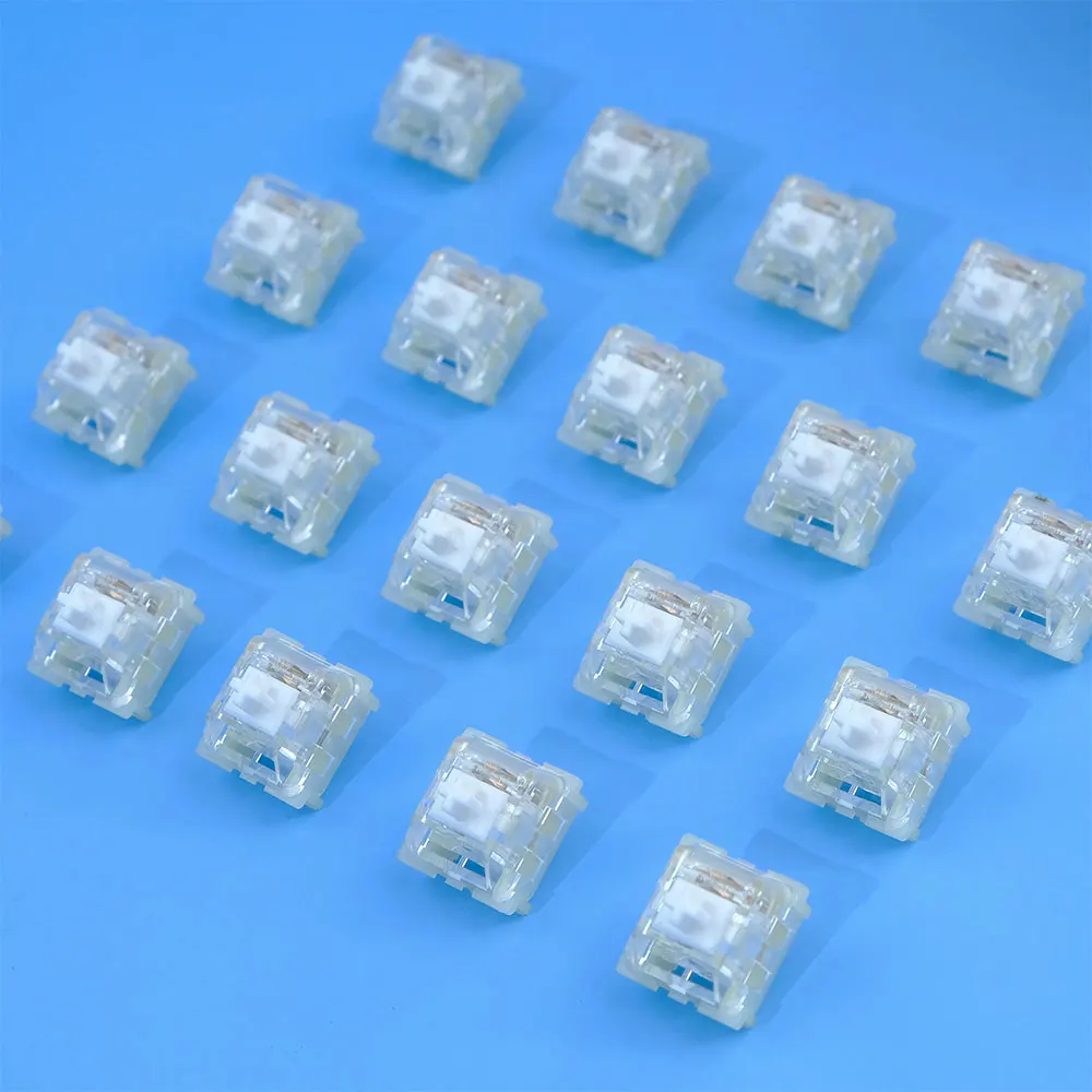 KTT Kang White V3 Linear Mechanical Keyboard Switches - Customizable RGB Gaming Hot Swap 3 Pin Switches