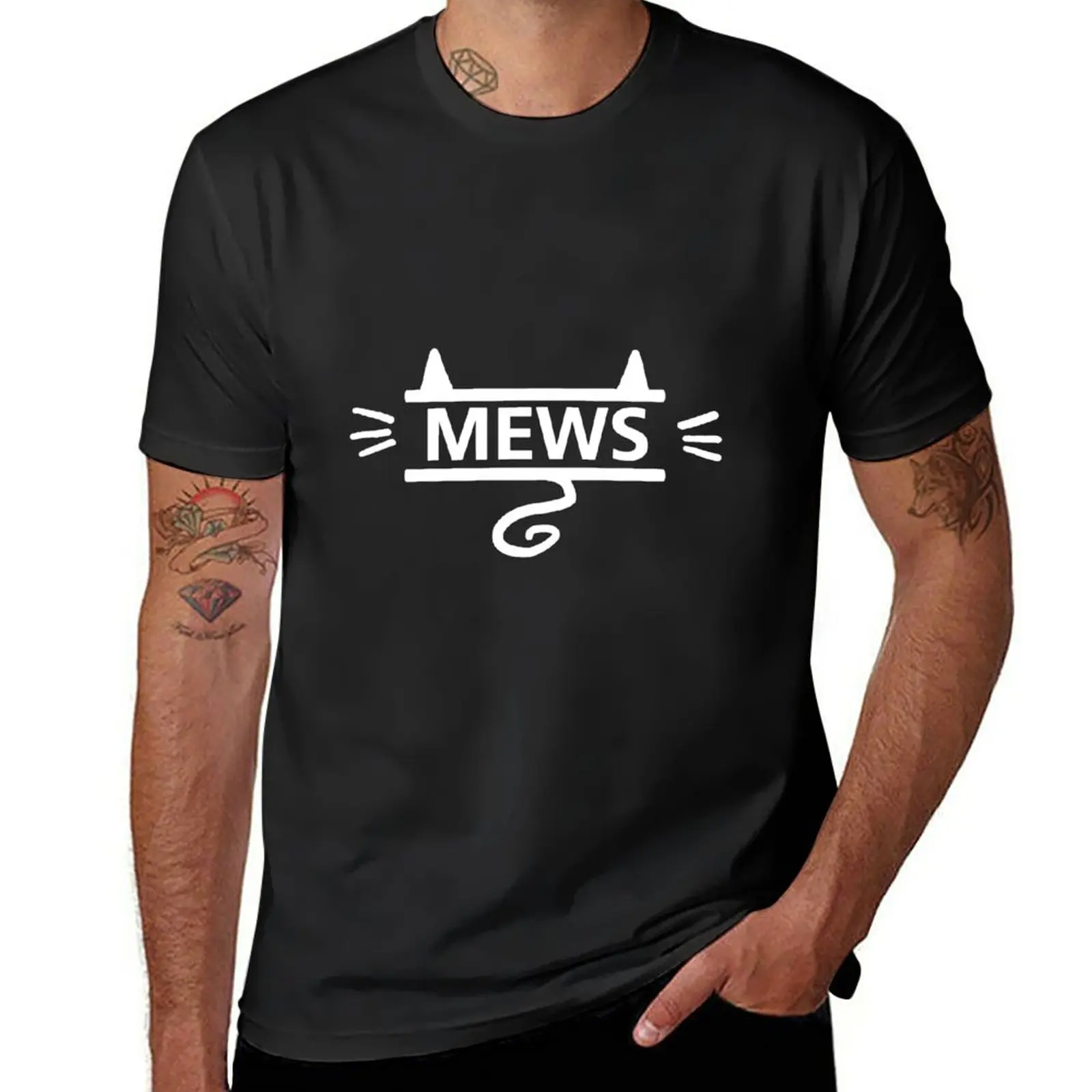 

New mews - white on black T-Shirt funny t shirt tops summer top mens t shirt