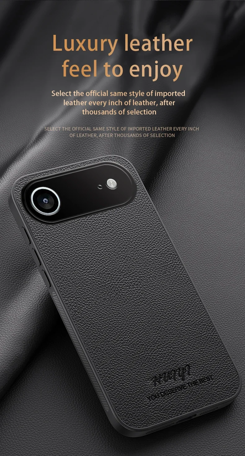 Leather Matte Soft Frame Case for Iphone 17.