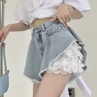 Pantalon de sécurité en dentelle pour femme, taille élastique, short de sommeil pour la maison, floral, astronomique, été, anti-absorbe ouissement, accessoires de sous-vêtements 4