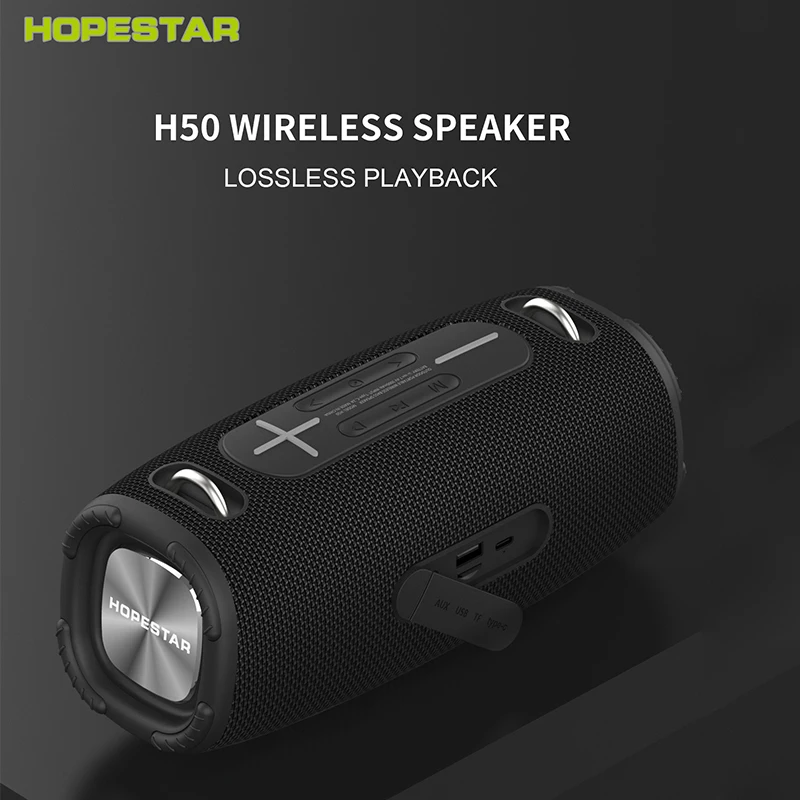 Hopestar-ポータブルBluetoothスピーカー,hifiステレオスピーカー