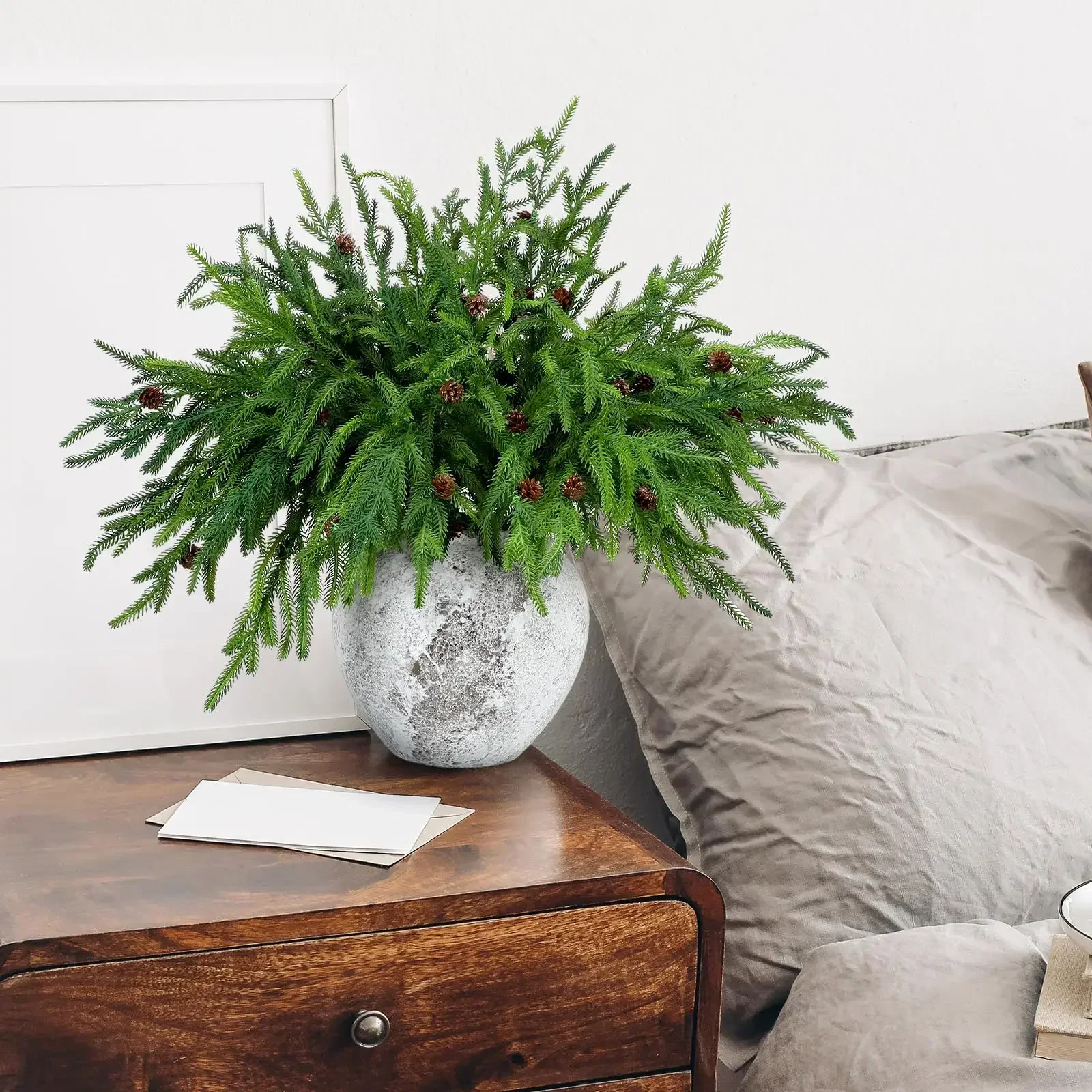 Artificia Norfolk Pine, Ongmies 18 '' Garlande De Noël En Avec Green 1Pcs / Set Soft Branch Artificial Delate Cédar Garland Pour La Décoration De Noël, 1Pcs Pine Branch