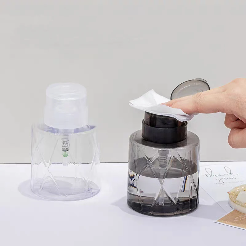 PET Lockable Nail Polish Storage Bottle with Pump Dispenser
