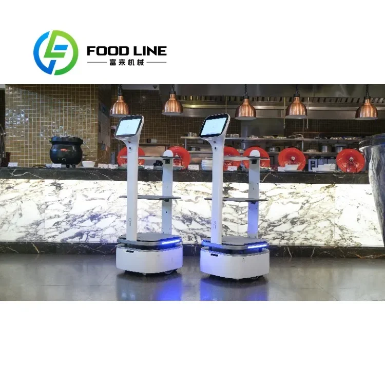 Robot di Consegna Commerciale Intelligente con Display LED, Ricarica Automatica, Evitamento Ostacoli per Servizio in Camera di Caffè e Hotel, Personalizzabile - immagine 2