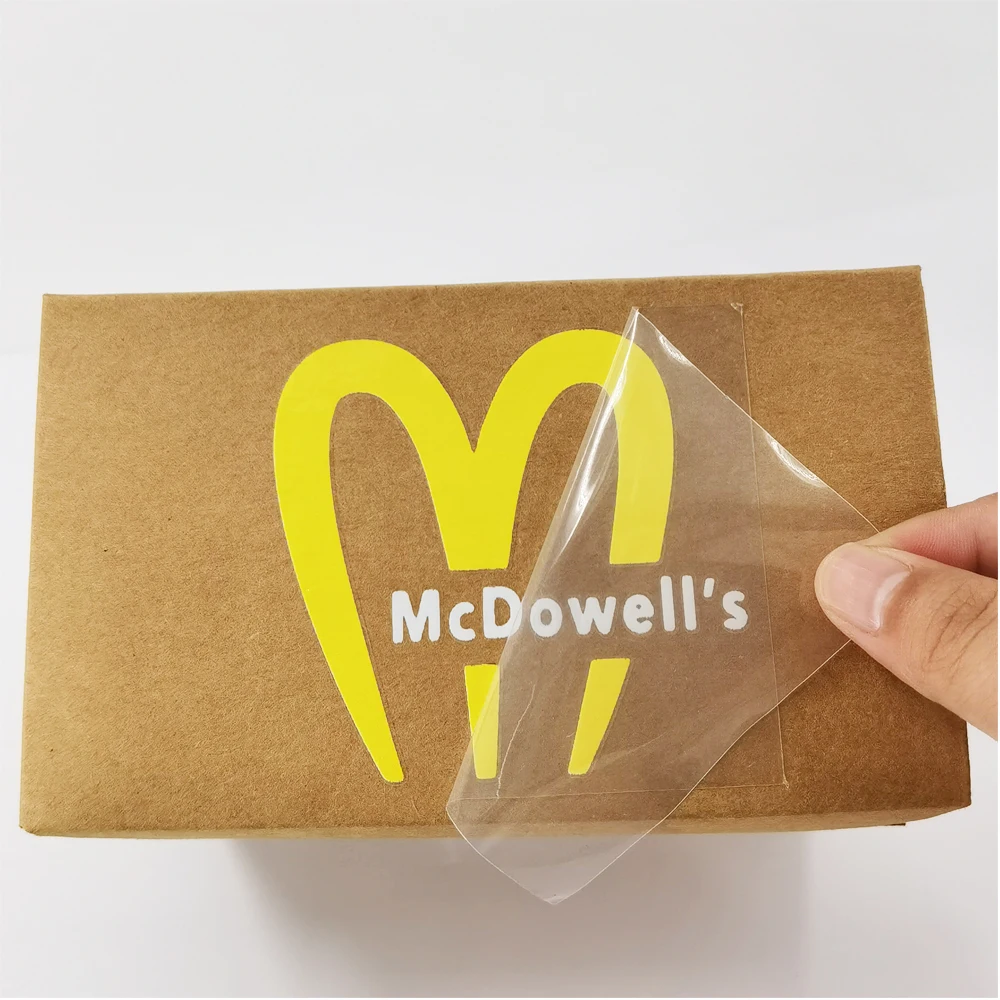 90x50mm 100pcs 맞춤형 브랜드 로고 UV 색상 3D 광택 데칼 전송 라벨 Pegatinas 투명 필름 없음 방수 셀프 접착