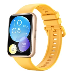Silicone Sport Wristband with Metal Buckle - Replacement Strap (Yellow 11)