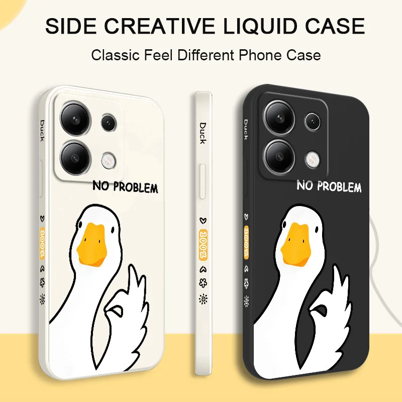 Playful Hello Duck Liquid Silicone Phone Case Cover