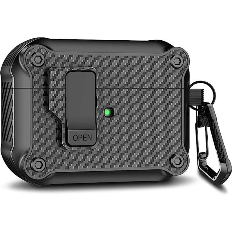 Premium AirPods Pro Case with Auto Secure Lock and Dual Charging Compatibility