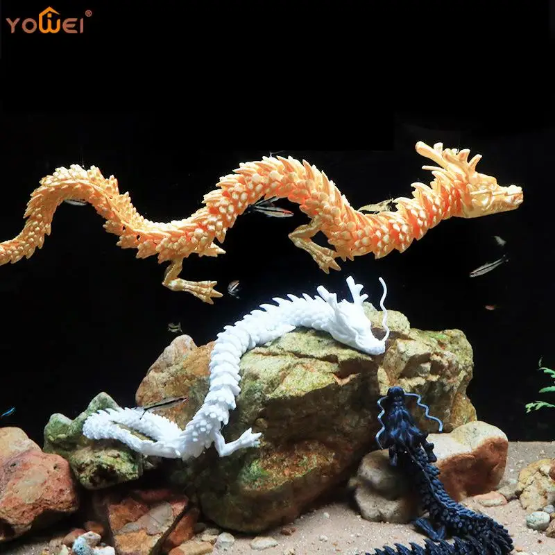 

3D Печатный шарнирный рыболовный бак дракона, ландшафтное украшение, китайская длинная гибкая модель, украшение для дома и офиса