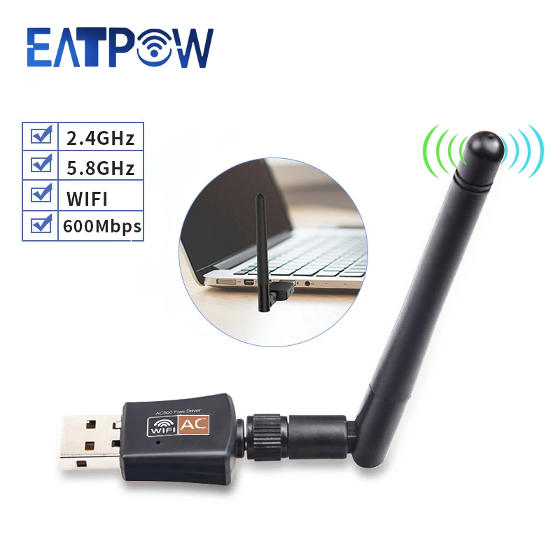 Cle WIFI USB avec Antenne 150 Mbps 5 dBi Wireless LAN Sans Fil 802.11n/g/b  Noir